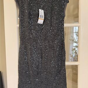 Kenneth Cole Charcoal Sequin Dress
